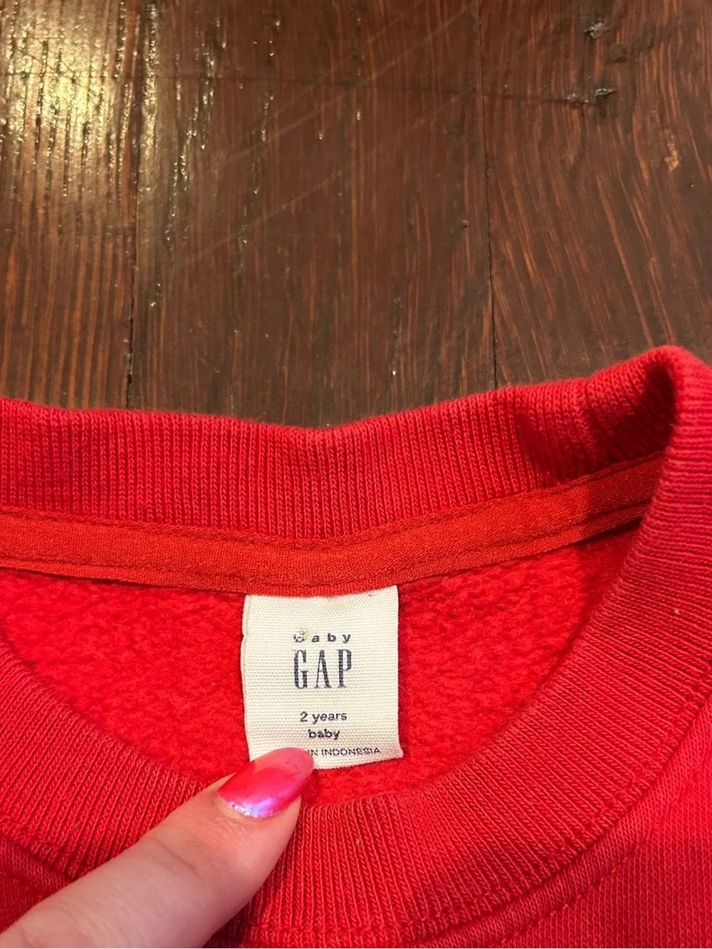 GAP Red Crewneck Sweater with Gray Logo